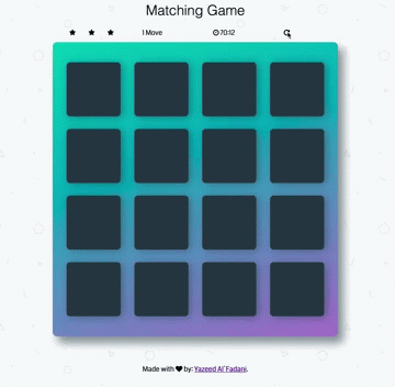 Memory game demo